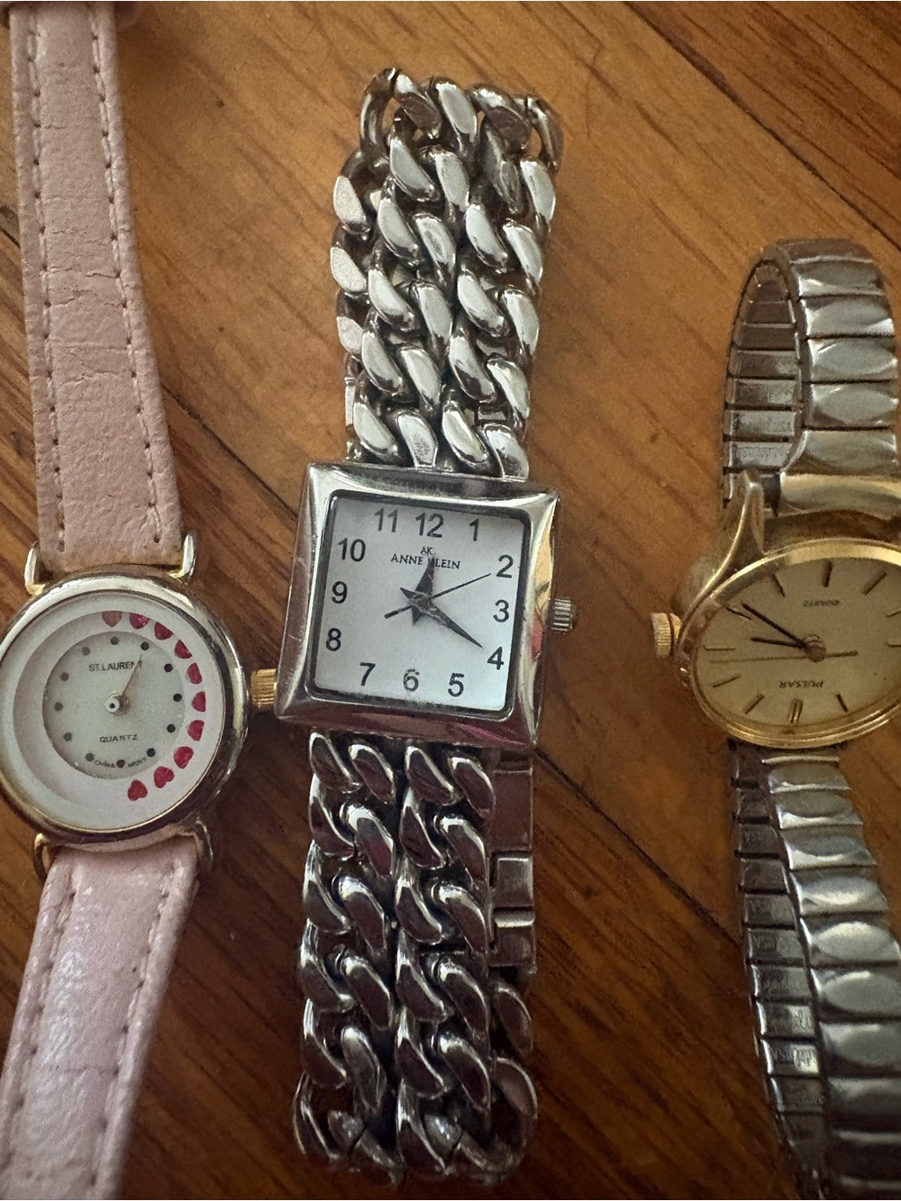 Collection of 3 watches- Silver Chain-Link Square-Dial Women's Watch